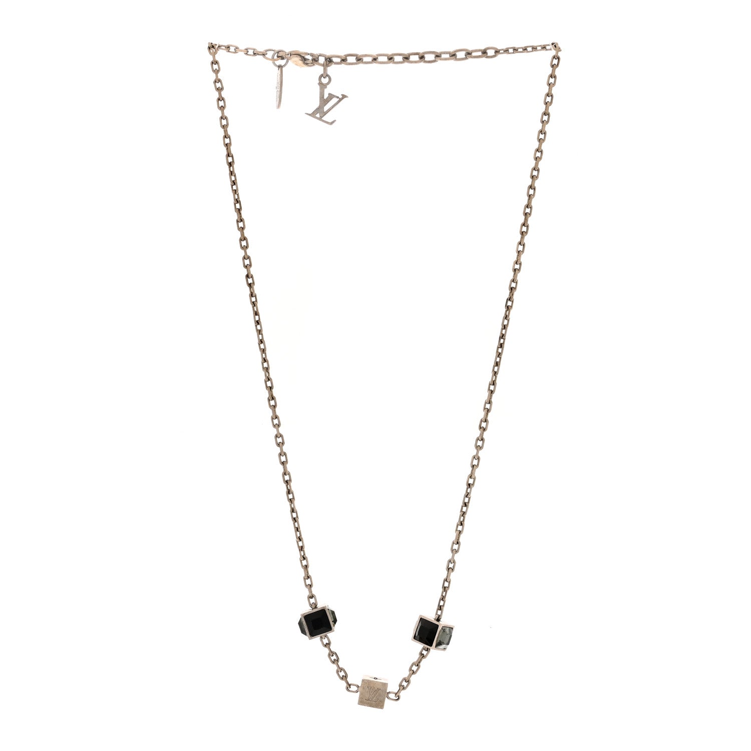 Louis Vuitton Swarovski Gamble Short Necklace Silver 2 of 4