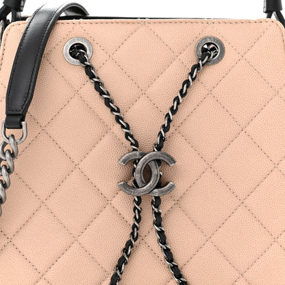 Chanel Caviar Quilted Small CC Bucket Bag Beige 8 of 11