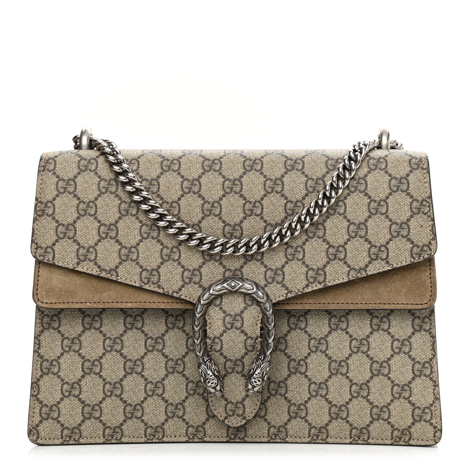 Gucci GG Supreme Monogram Medium Dionysus Shoulder Bag Taupe 1 of 15