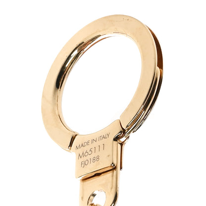 Louis Vuitton Brass Enamel Fleur De Monogram Bag Charm Chain Gold 3 of 5