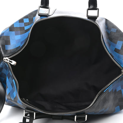 Louis Vuitton Damier Graphite Pixel Keepall Bandouliere 50 Blue 4 of 6