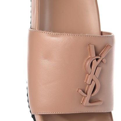 Saint Laurent Lambskin Joan Slide Sandals 35 Nude 9 of 10