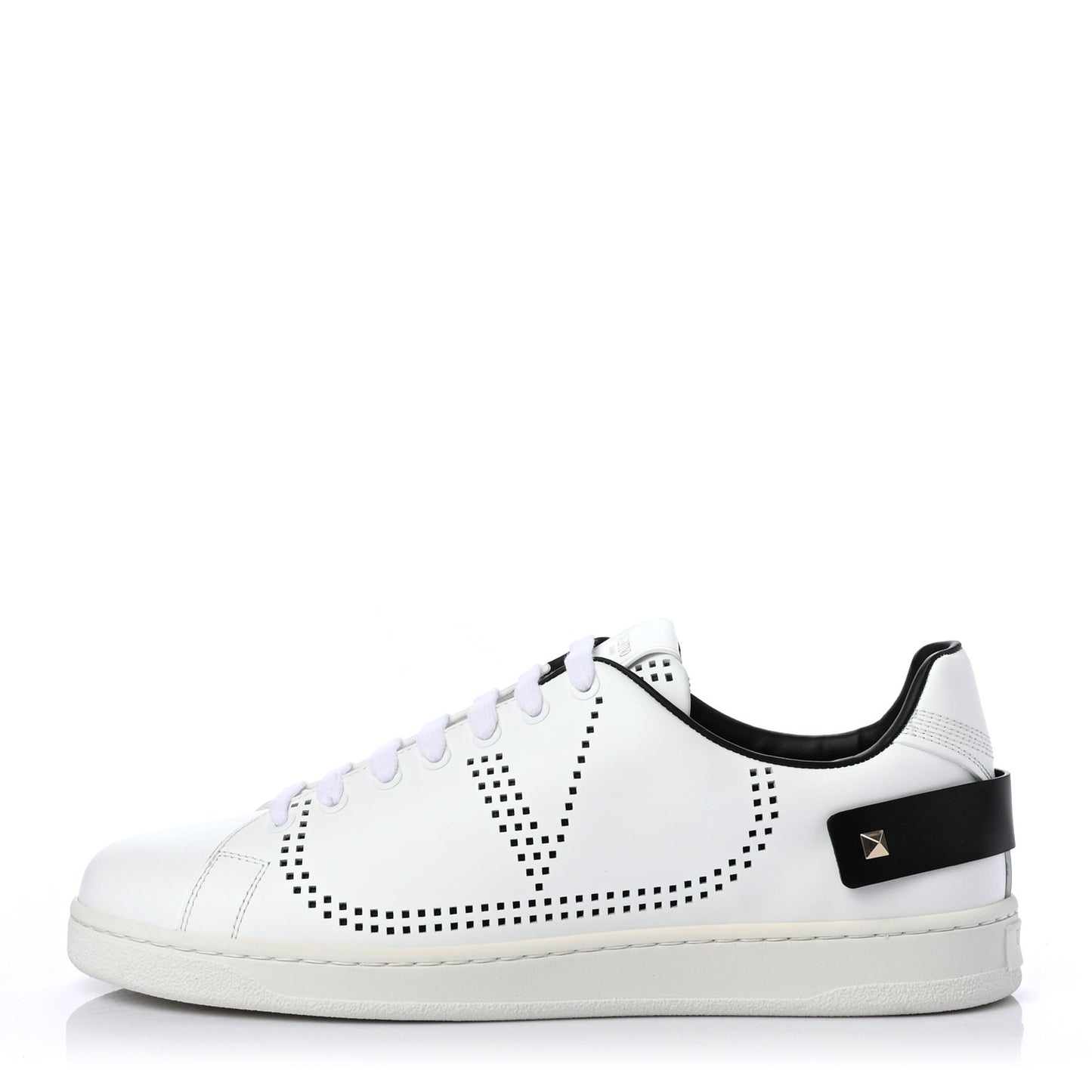 Calfskin Mens Backnet Sneakers 42 White Black
