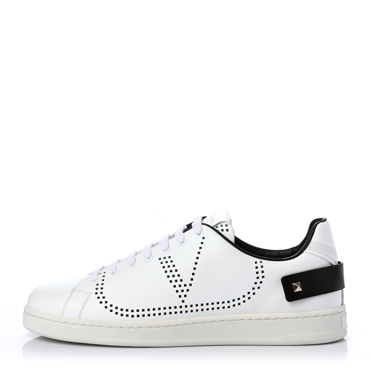 Valentino Garavani Calfskin Mens Backnet Sneakers 42 White Black 1 of 4