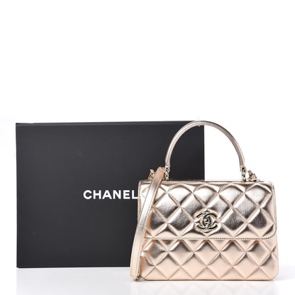 Chanel Metallic Lambskin Quilted Small Trendy CC Flap Dual Handle Bag Gold 11 of 11
