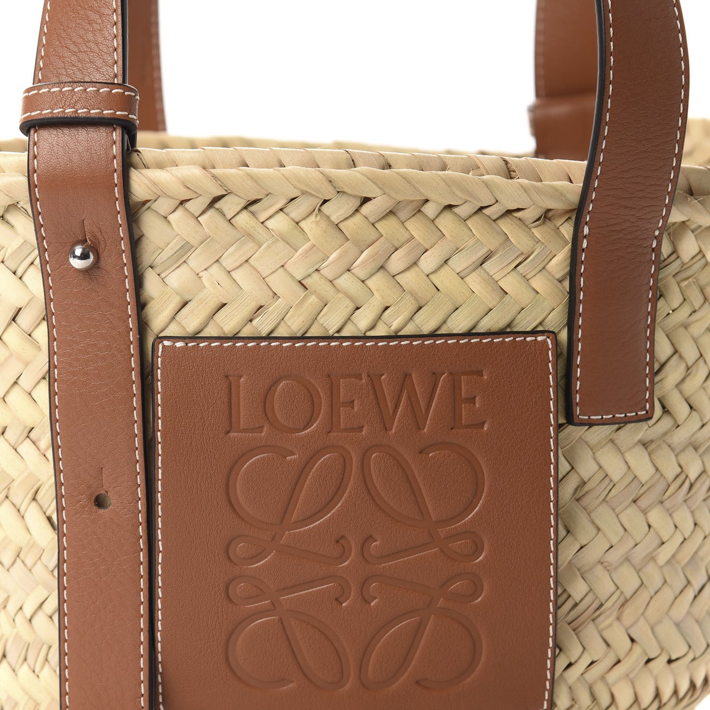 Raffia Small Basket Tote Bag Natural Tan