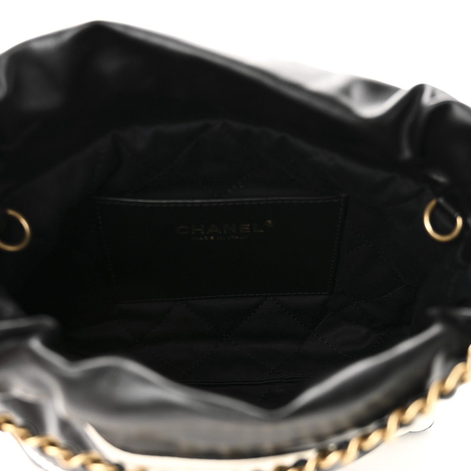 Chanel Shiny Calfskin Striped Mini Chanel 22 Black White 5 of 10