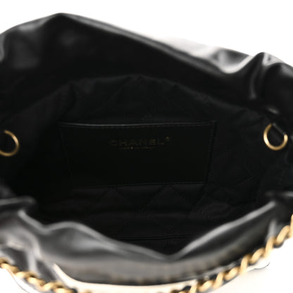 Chanel Shiny Calfskin Striped Mini Chanel 22 Black White 5 of 10