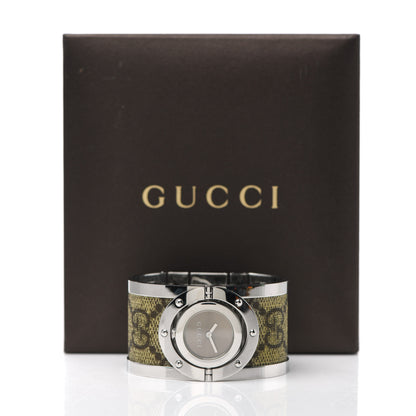 Gucci Stainless Steel Canvas 33mm Twirl Monogram Quartz Watch Brown 5 of 5