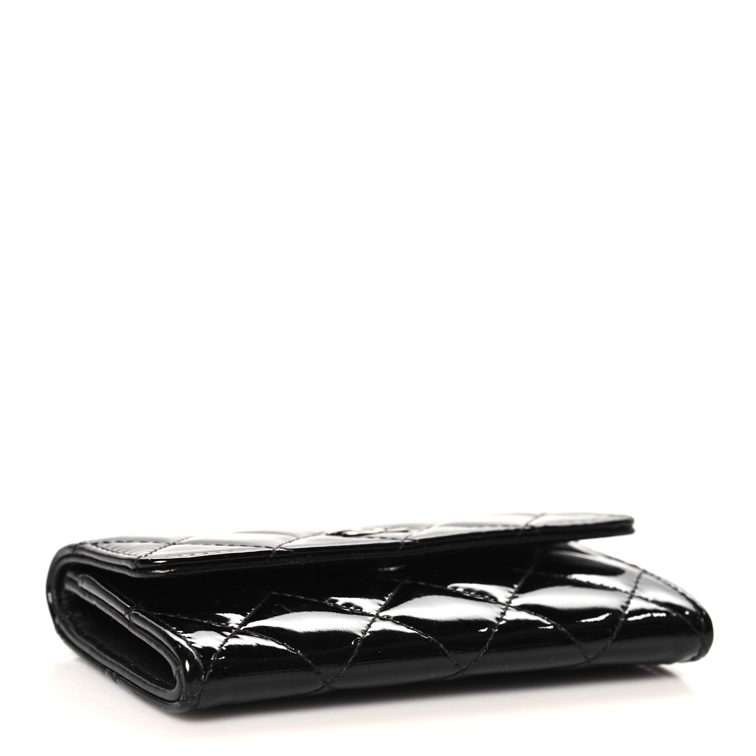 Chanel Patent Quilted Flap Card Holder Black 4 of 9
