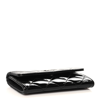 Chanel Patent Quilted Flap Card Holder Black 4 of 9