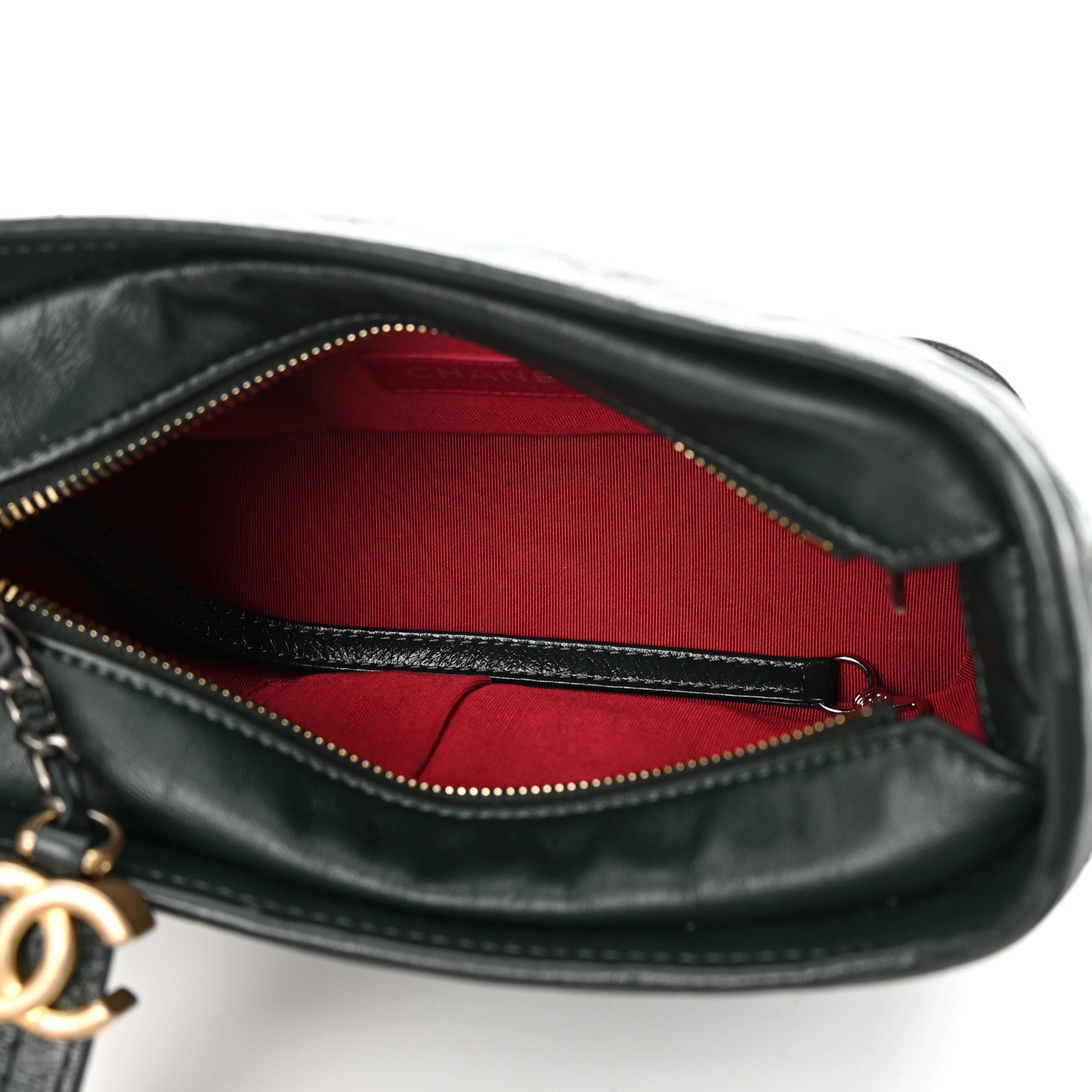 Chanel Aged Calfskin Quilted Small Gabrielle Hobo Dark Green 5 of 14
