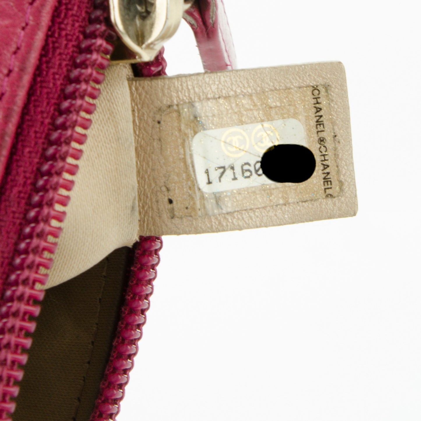 Lambskin Camellia Embossed Key Holder Case Fuchsia