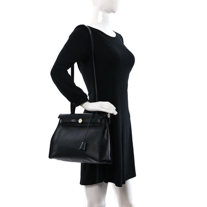 Hermes Toile H Berline Vache Hunter Herbag Zip PM 31 Black Ecru 2 of 10
