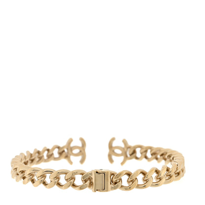 Chanel Metal CC Chain Link Choker Necklace M Gold 2 of 5