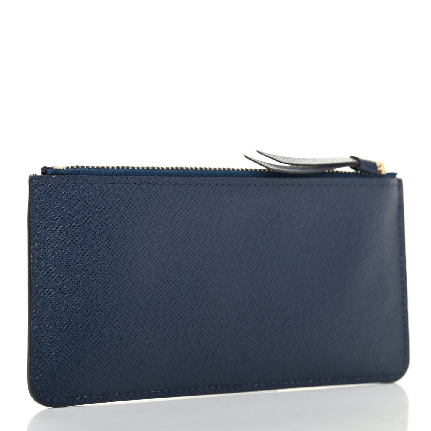 Calfskin Jeanne Wallet Zippered Insert Dark Blue