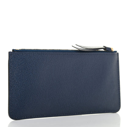 Louis Vuitton Calfskin Jeanne Wallet Zippered Insert Dark Blue 2 of 4