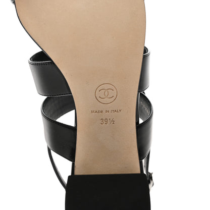 Chanel Calfskin CC Turnlock Sandals 39.5 Black 6 of 9