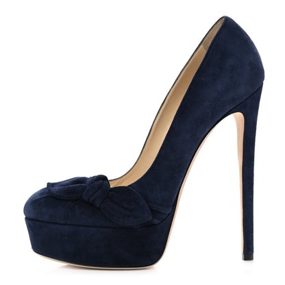 Jimmy Choo Suede Kenedy Pumps 38 Navy 1 of 7