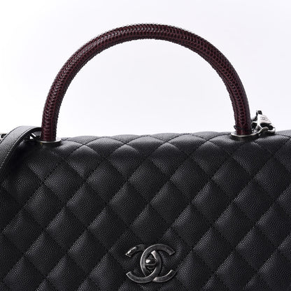 Chanel Caviar Lizard Quilted Small Coco Handle Flap Black 10 of 11