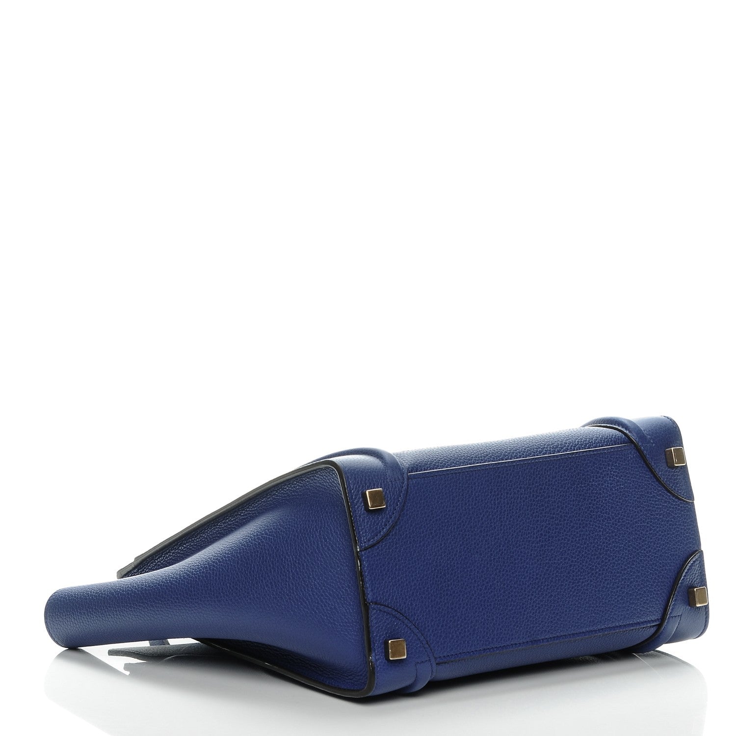 Celine Drummed Calfskin Micro Luggage Indigo 4 of 10