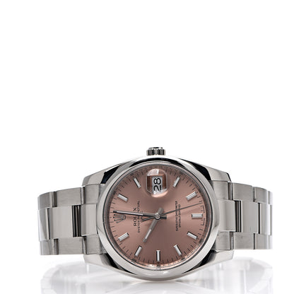 Rolex Stainless Steel 34mm Oyster Perpetual Date Watch Pink 115200 2 of 11