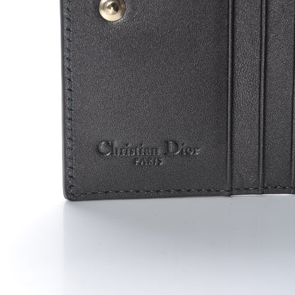 Christian Dior Metallic Grained Calfskin Cannage Lady Dior French Wallet Gunmetal 7 of 11