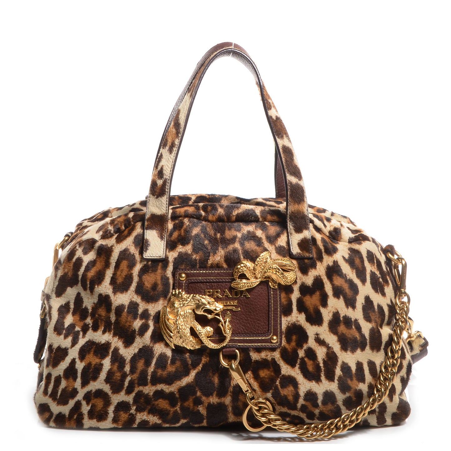 Calf Hair Leopard Print Bauletto