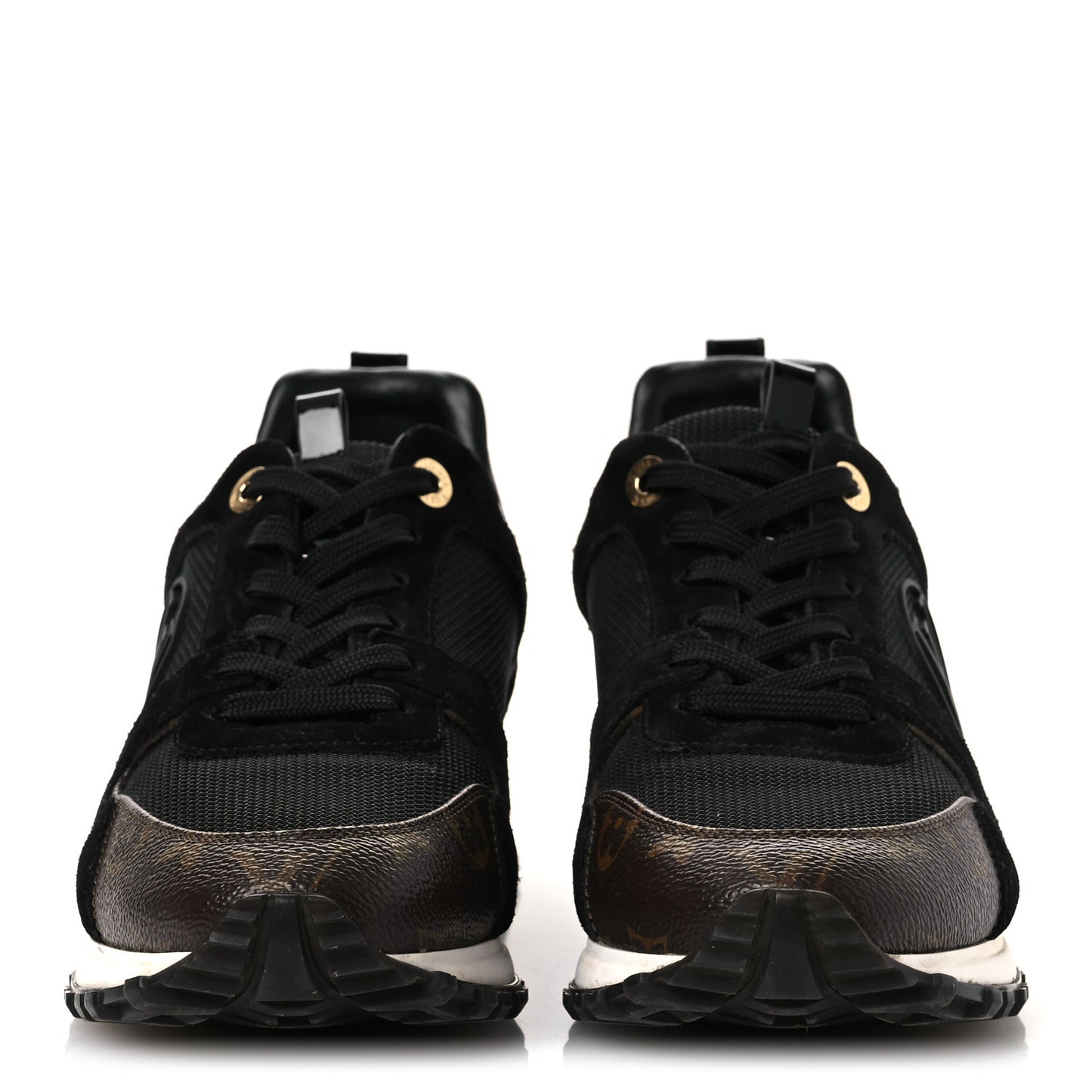 Suede Monogram Run Away Sneakers 38.5 Black