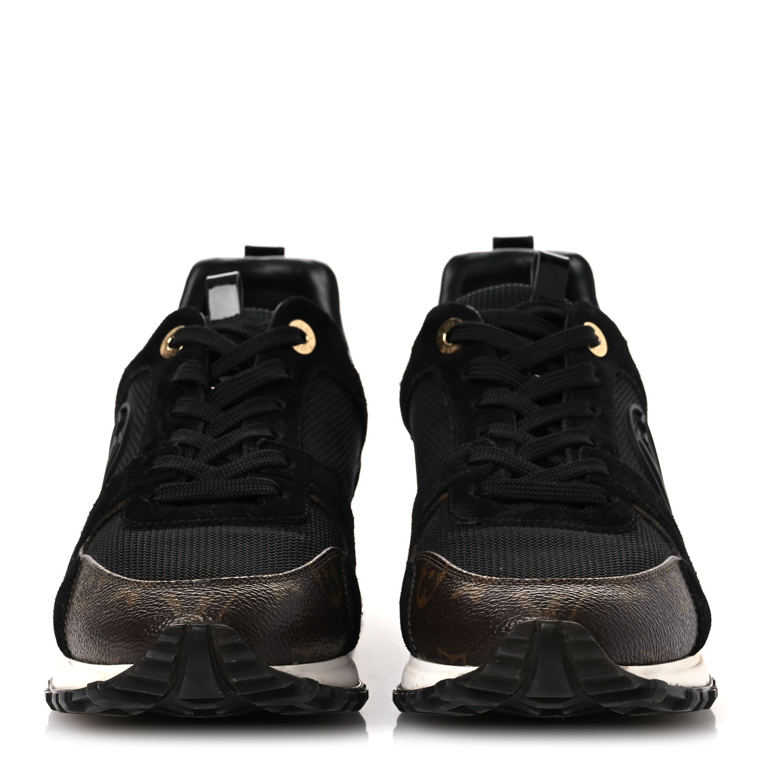 Louis Vuitton Suede Monogram Run Away Sneakers 38.5 Black 3 of 10