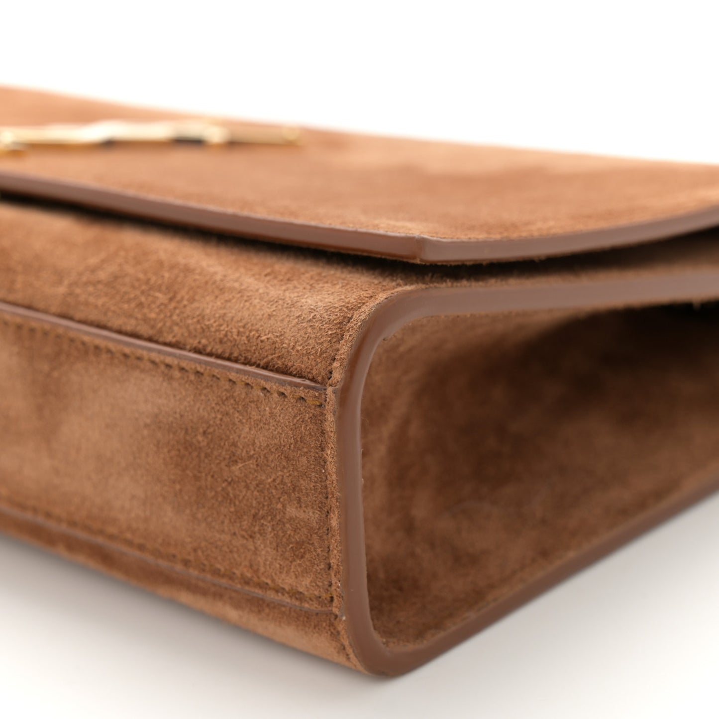 Suede Medium Monogram Kate Satchel Macaron