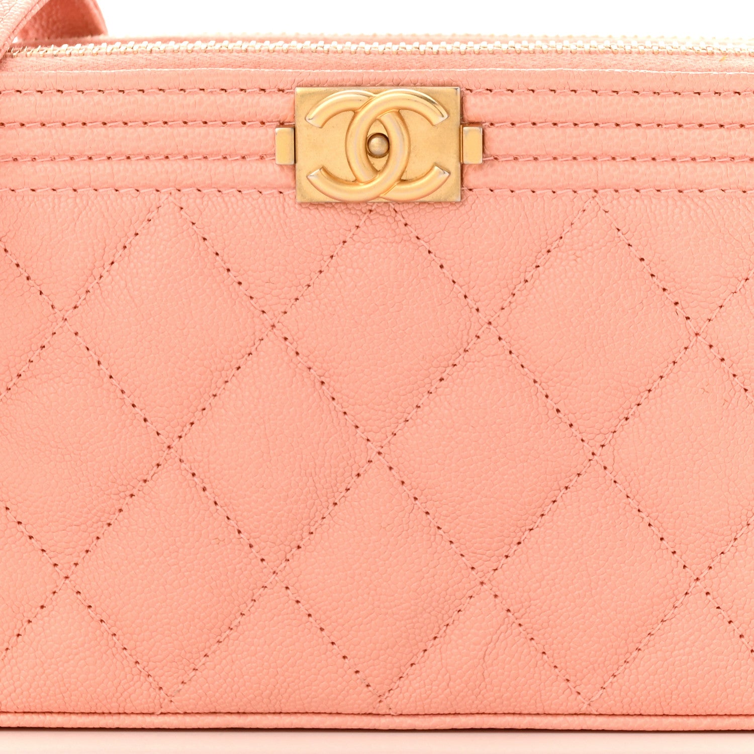 Chanel Caviar Quilted Small Boy Clutch With Chain Light Pink 10 of 14