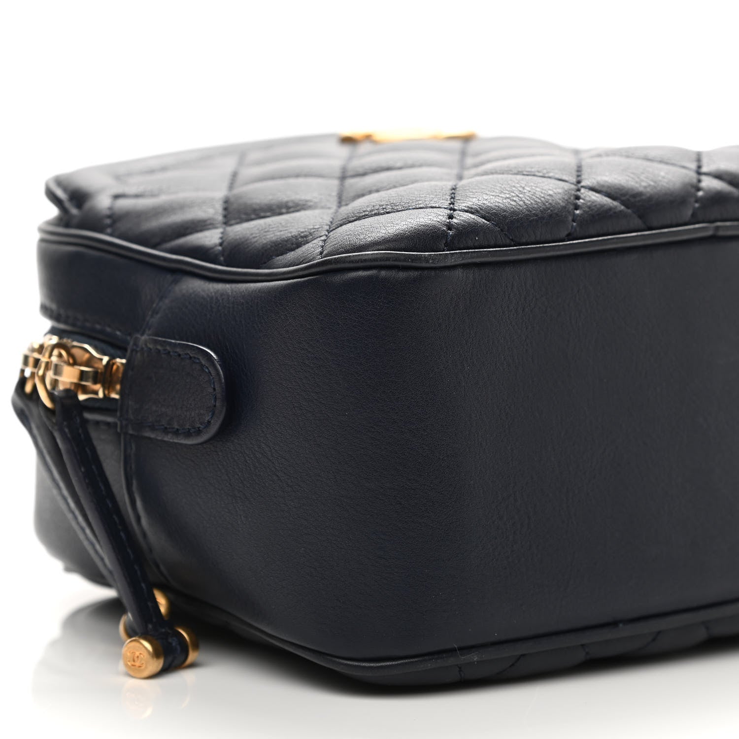 Chanel Calfskin Quilted CC Small Vanity Case Navy 16 of 21