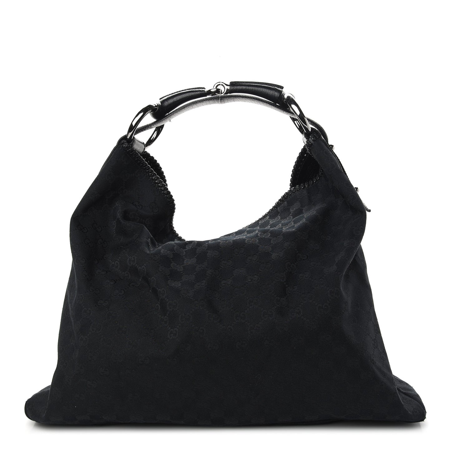 Monogram Large Horsebit Chain Hobo Black