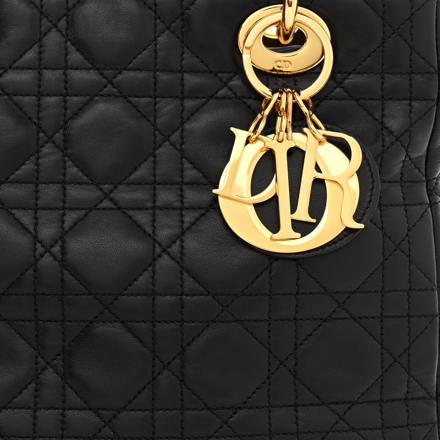 Christian Dior Lambskin Cannage Medium Lady Dior Black 8 of 10