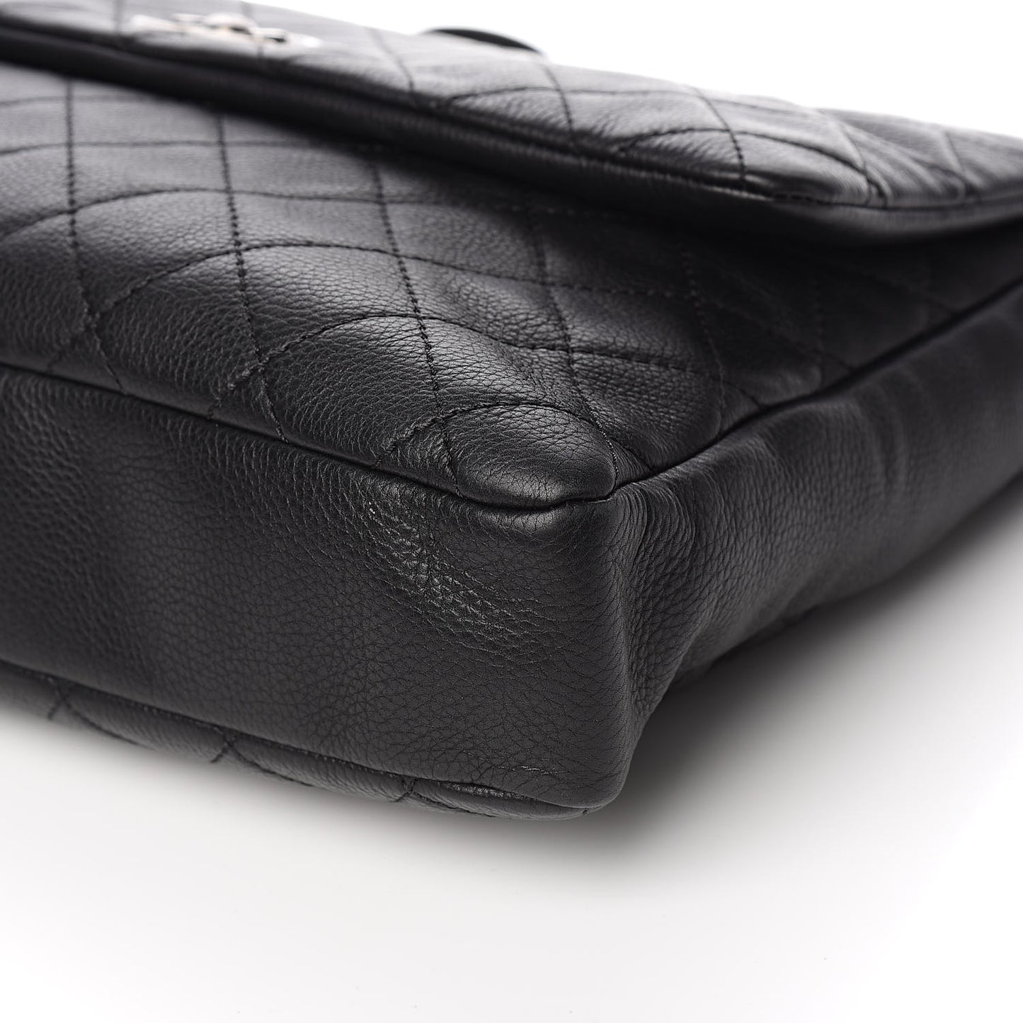 Calfskin Quilted Couture Messenger Black