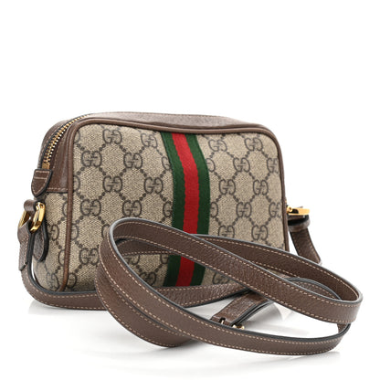 Gucci GG Supreme Monogram Web Mini Ophidia Shoulder Bag Brown 3 of 12