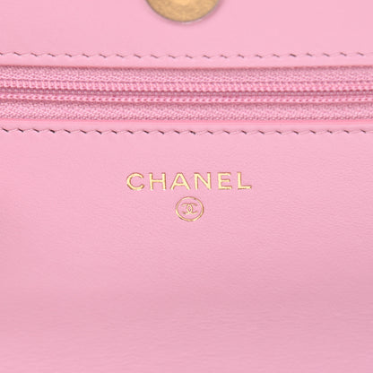 Chanel Shiny Caviar Quilted Pick Me Up Wallet On Chain WOC Pink 6 of 13
