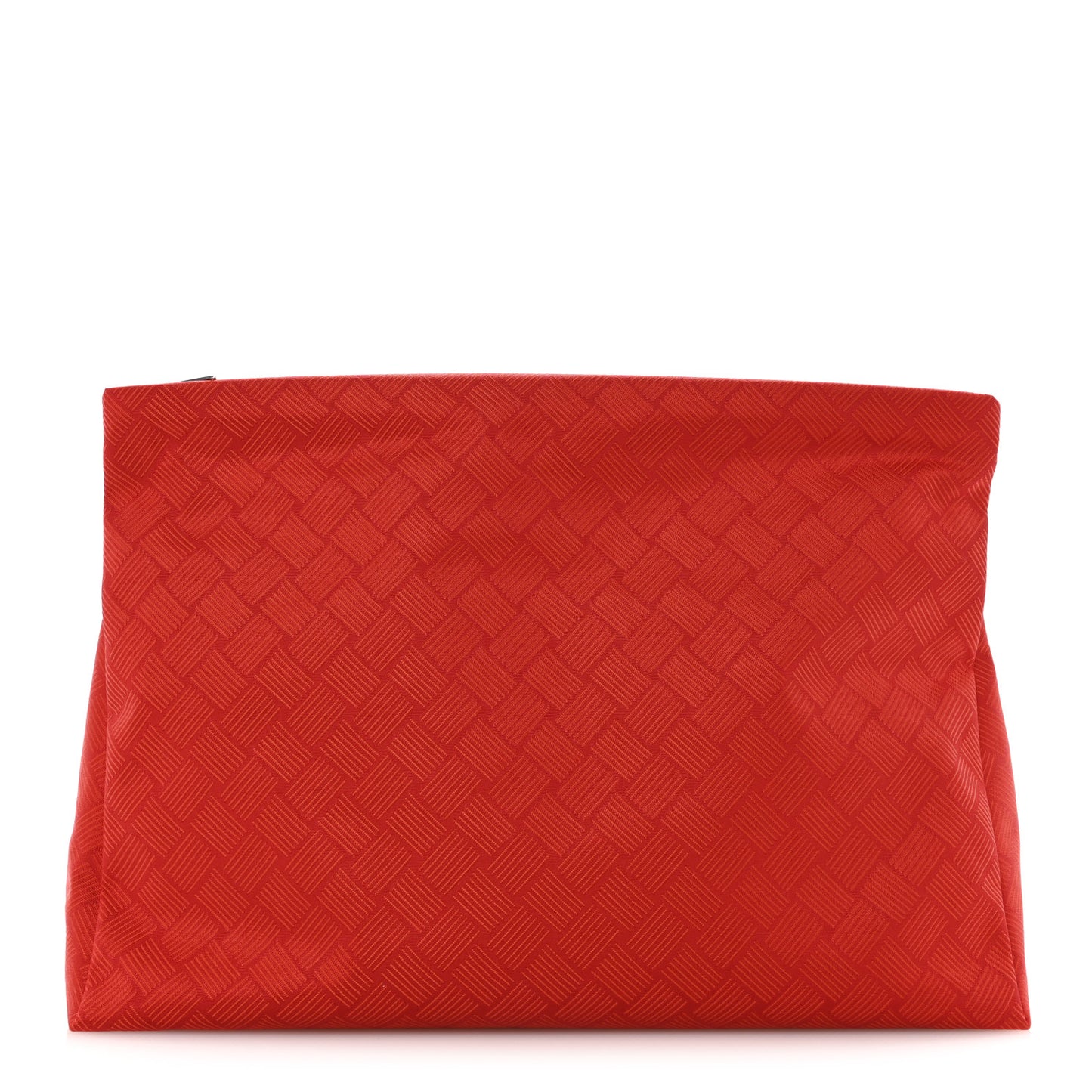 Econyl Jacquard Nylon Intreccio Zip Pouch Clutch Tomato