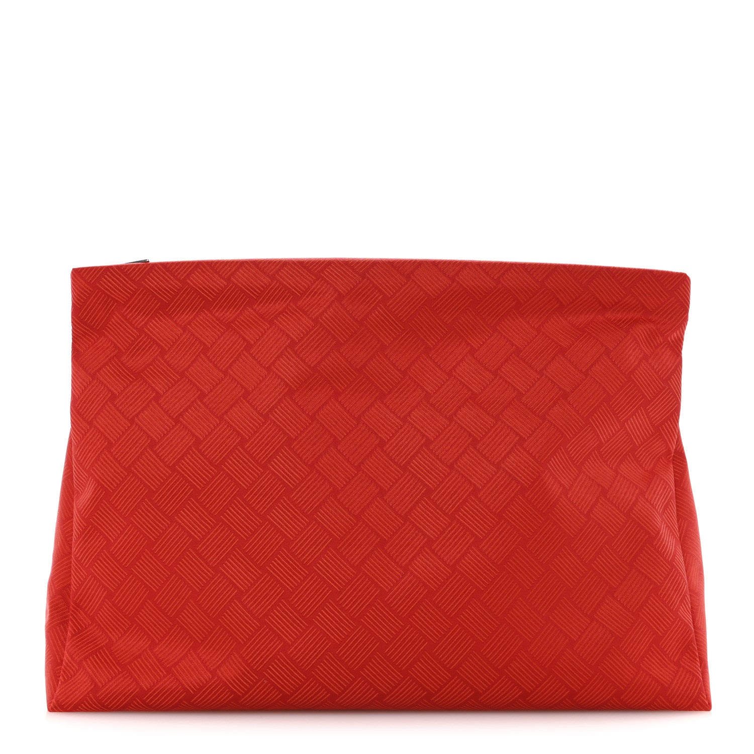 Bottega Veneta Econyl Jacquard Nylon Intreccio Zip Pouch Clutch Tomato 1 of 8