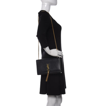 Saint Laurent Smooth Calfskin Medium Classic Monogram Kate Tassel Satchel Black 2 of 11