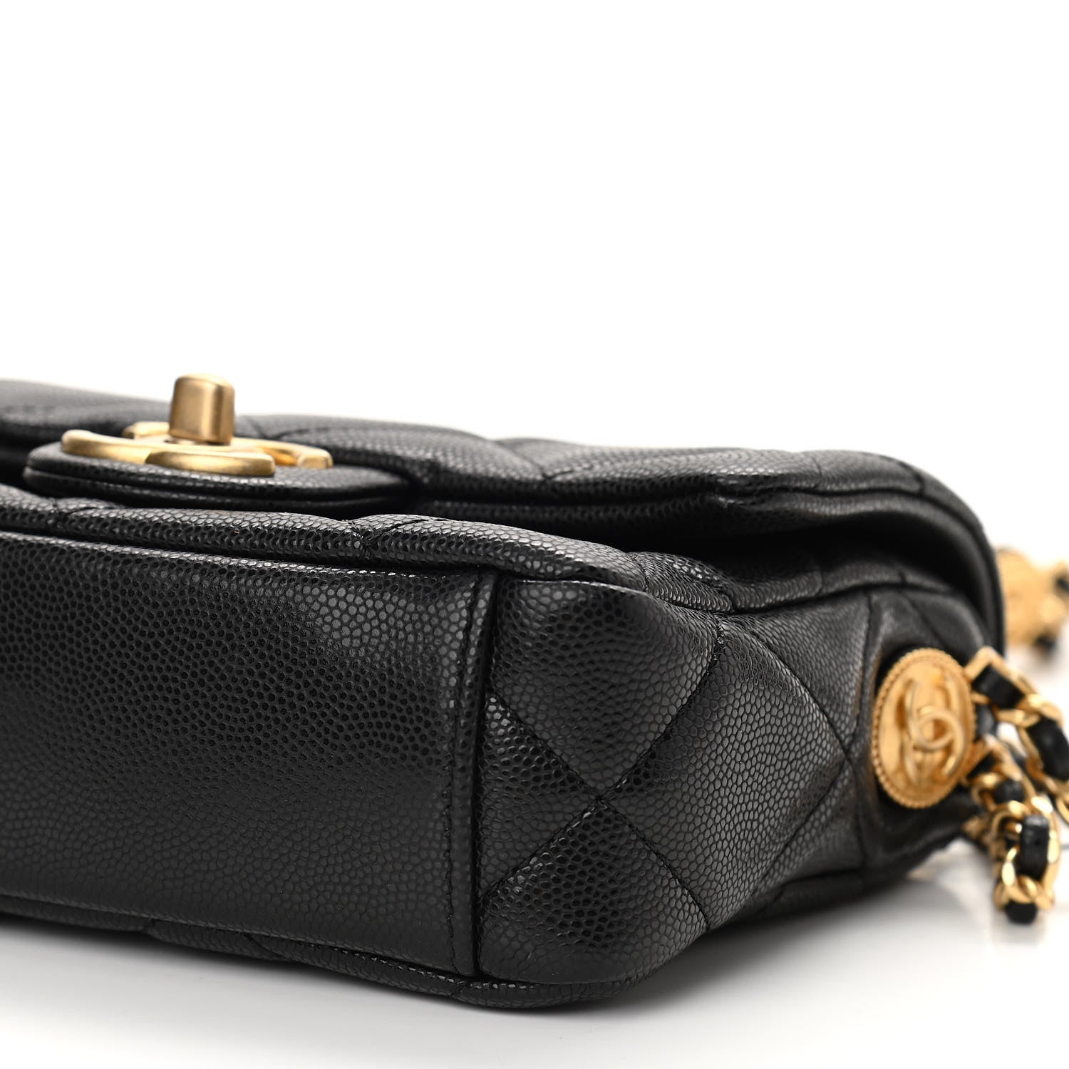 Chanel Caviar Quilted Mini Twist Your Buttons Flap Black 10 of 11