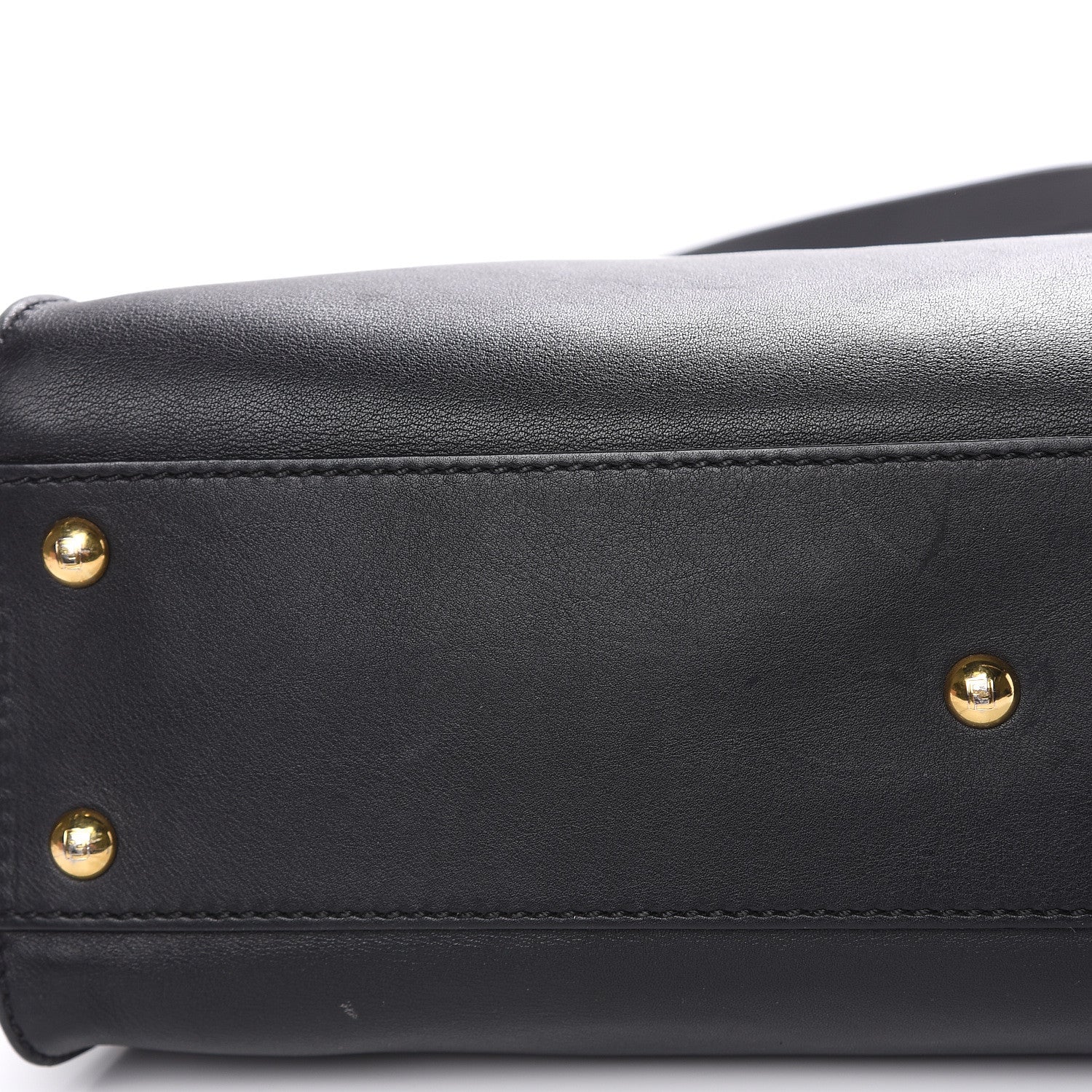 Fendi Vitello Seta Shiny Nappa Medium Peekaboo Iconic Satchel Black 16 of 22