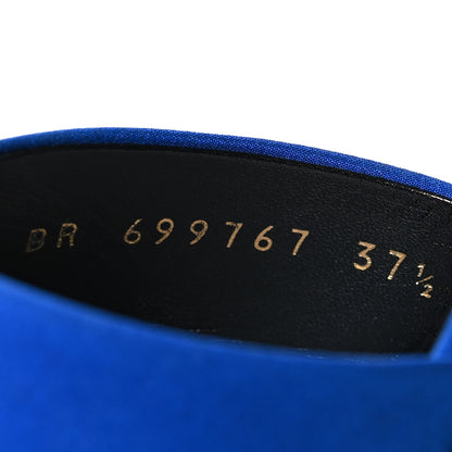 Saint Laurent Crepe De Chine Sandals 37.5 Picasso Blue 6 of 9