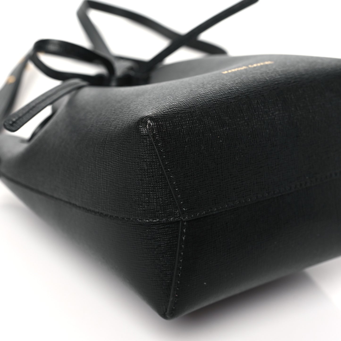 Calfskin Mini Bucket Bag Black Flamma