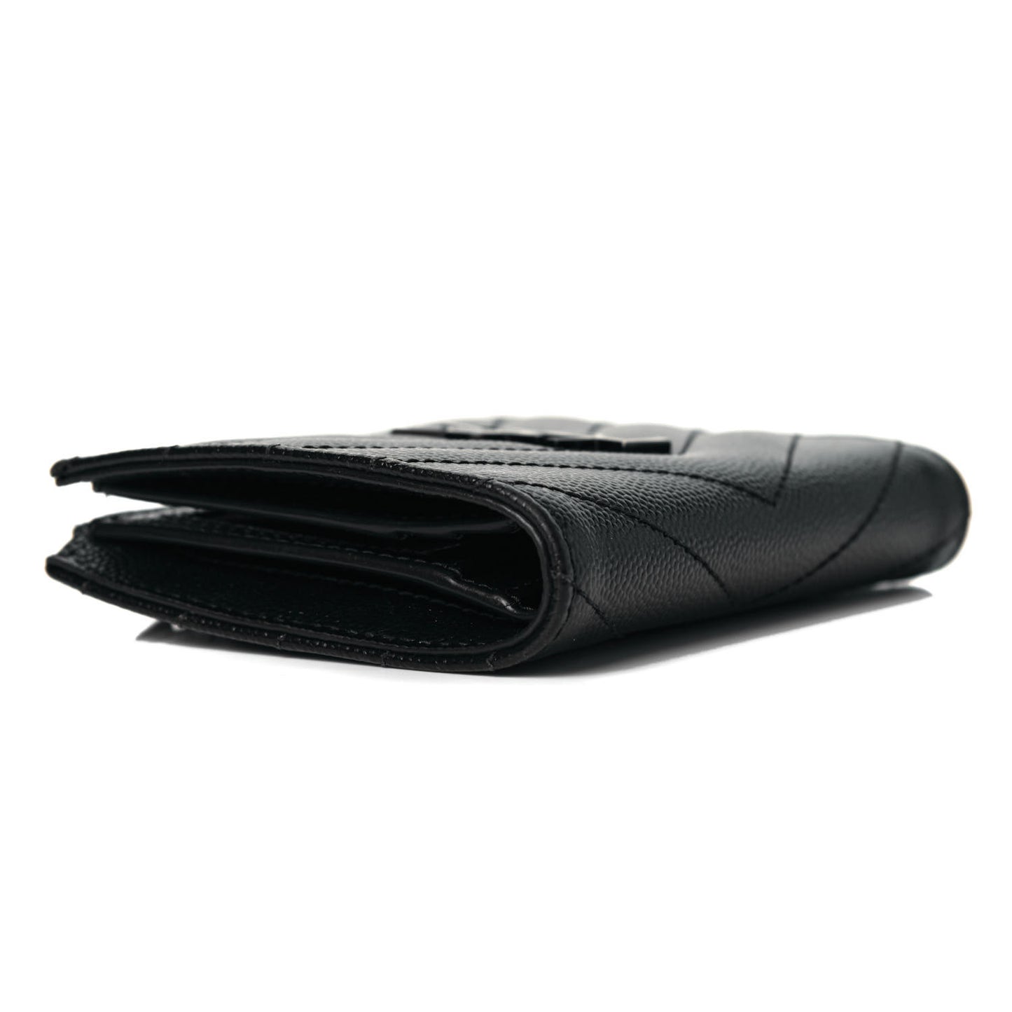 Grain De Poudre Matelasse Chevron Monogram Zipped Card Case Black