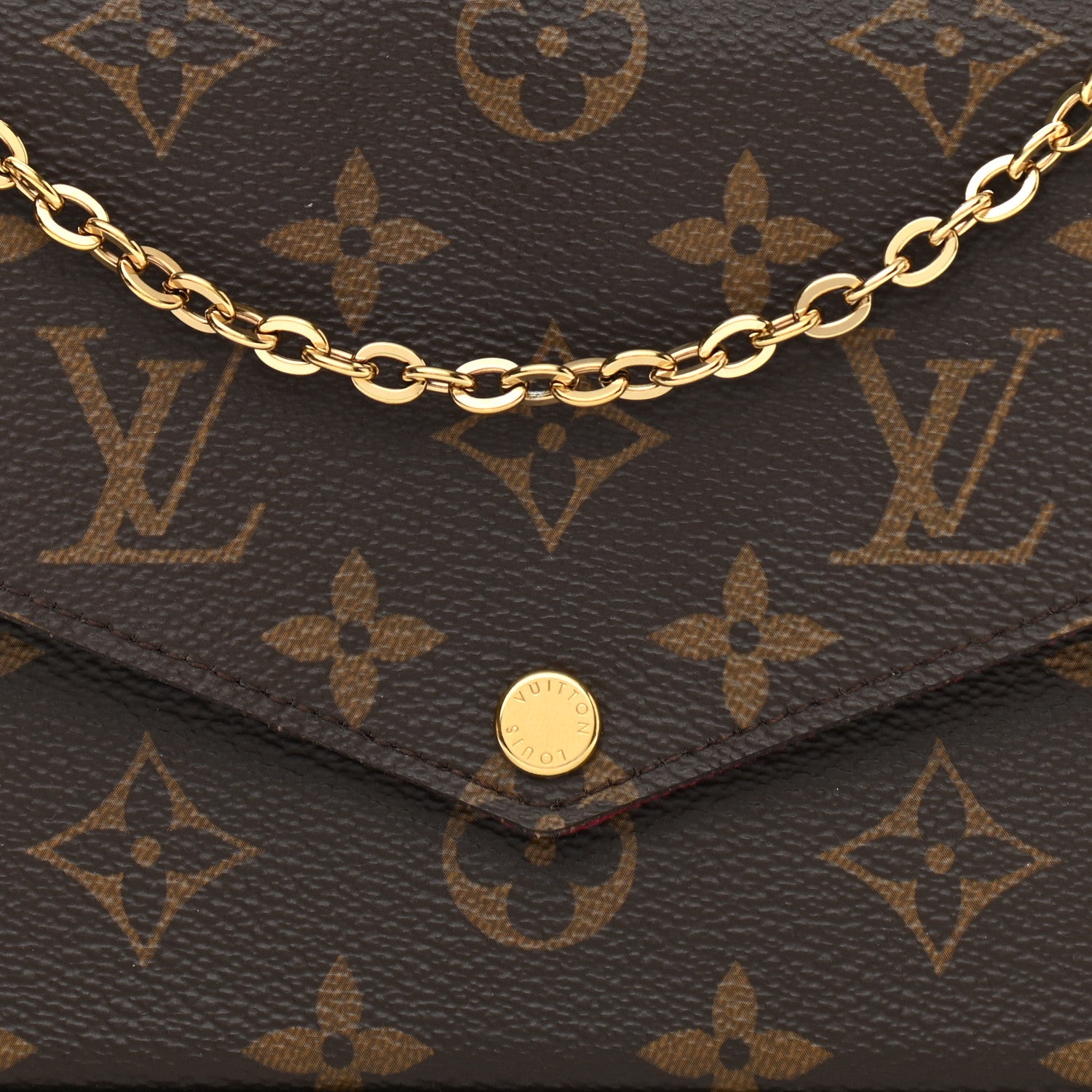 Louis Vuitton Monogram Pochette Felicie Chain Wallet Fuchsia 8 of 10