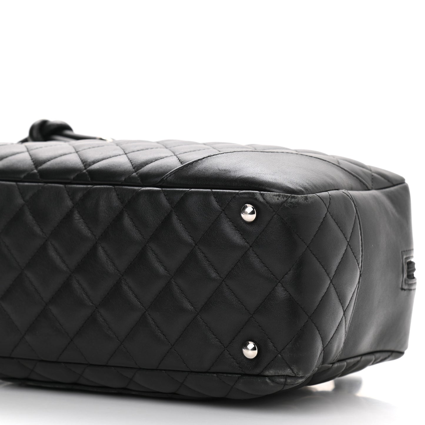 Calfskin Quilted Large Cambon Bowler Black
