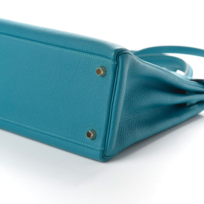 Hermes Togo Kelly Retourne 32 Turquoise 7 of 10