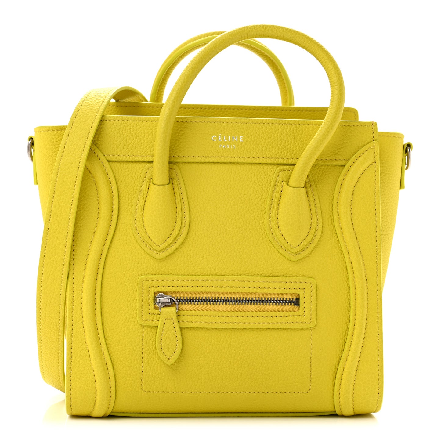 Drummed Calfskin Nano Luggage Mimosa
